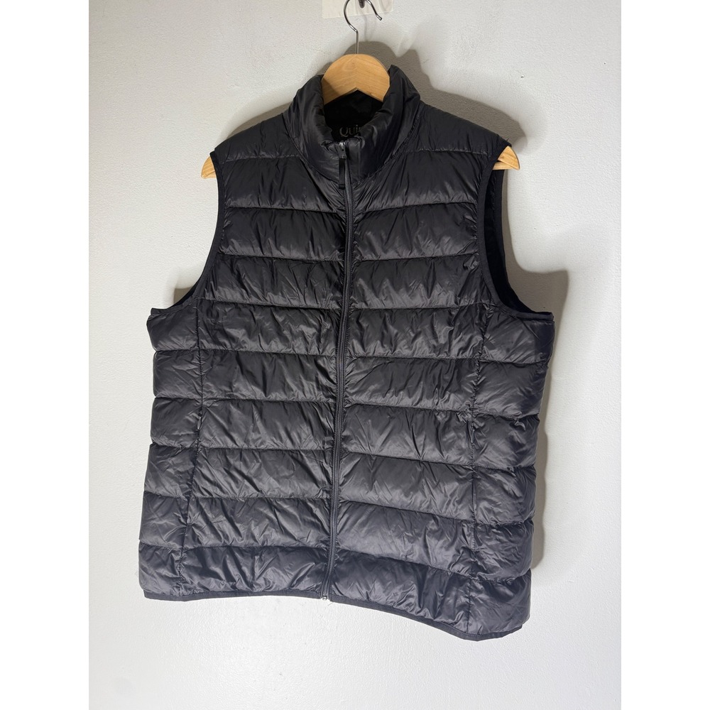 Quince Womens Black Down Puffer Vest Full Zip Lightweight Quilted XL